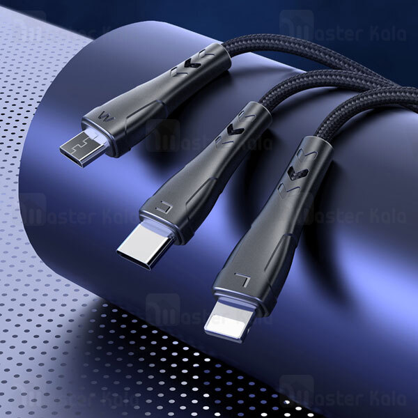 کابل سه سر مک دودو Mcdodo CA-6960 3 In 1 USB Data Cable توان 15 وات طول 1.2 متر